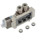 SMC Pneumatic Solenoid Valve 5/2 Solenoid Rc 8 mm Port One-Touch Fitting Die Cast Aluminium 24V dc SY5000