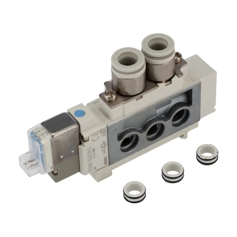 SMC Pneumatic Solenoid Valve 5/2 Solenoid Rc 8 mm Port One-Touch Fitting Die Cast Aluminium 24V dc SY5000