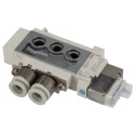 SMC Pneumatic Solenoid Valve 5/2 Solenoid Rc 8 mm Port One-Touch Fitting Die Cast Aluminium 24V dc SY5000