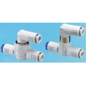 SMC Pneumatic Shuttle Valve VR12 Series, 680 L/min Flow Rate, AND Shuttle Logic Function, Max Operating Pressure 1 MPa 