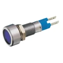 Signal Construct Blue Panel Mount Indicator 24, 28V, 10mA, IP67, Flush Bezel Silver SMLD08414