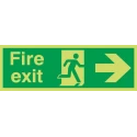 RS PRO Polyethylene Terephthalate FIRE EXIT, English Exit Sign 370-1116