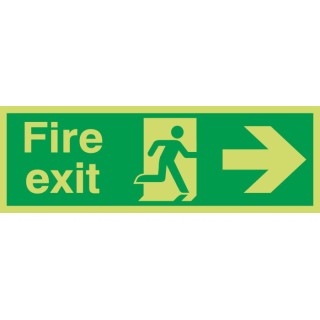 RS PRO Polyethylene Terephthalate FIRE EXIT, English Exit Sign 370-1116