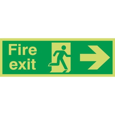 RS PRO Polyethylene Terephthalate FIRE EXIT, English Exit Sign 370-1116
