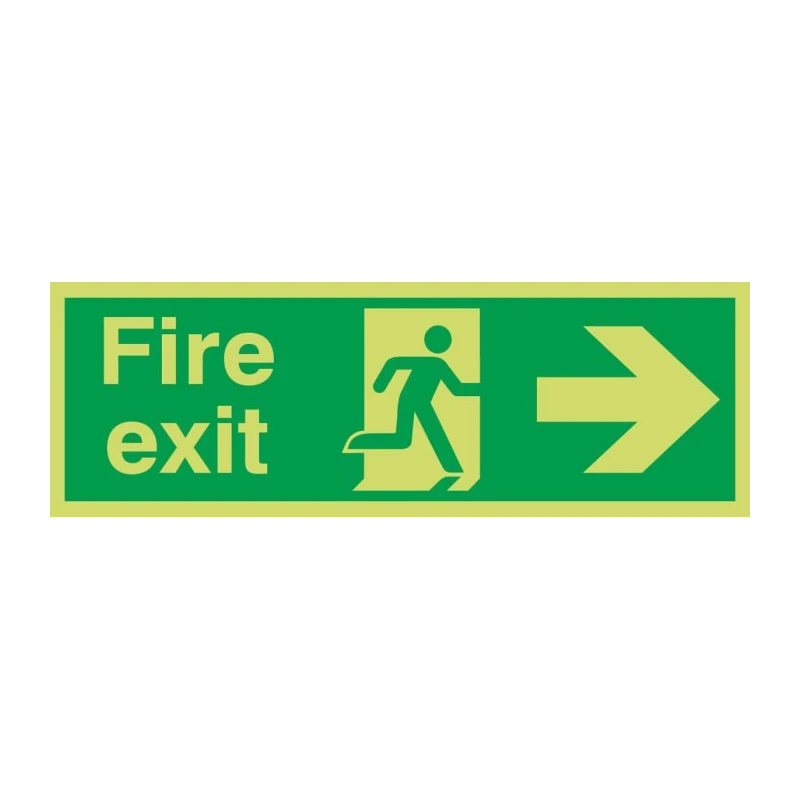 RS PRO Polyethylene Terephthalate FIRE EXIT, English Exit Sign 370-1116