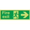 RS PRO Polyethylene Terephthalate FIRE EXIT, English Exit Sign 370-1116