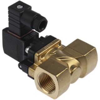 Burkert 2 Port Normally Closed Brass Solenoid Valve 1/2 in, 230V AC, 10 bar, Series 6211 140850