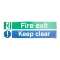 RS PRO Vinyl Fire Safety Label Fire Exit Keep Clear Self-Adhesive 150mm x 450mm 370-1762