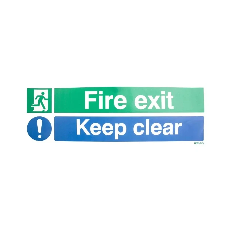 RS PRO Vinyl Fire Safety Label Fire Exit Keep Clear Self-Adhesive 150mm x 450mm 370-1762