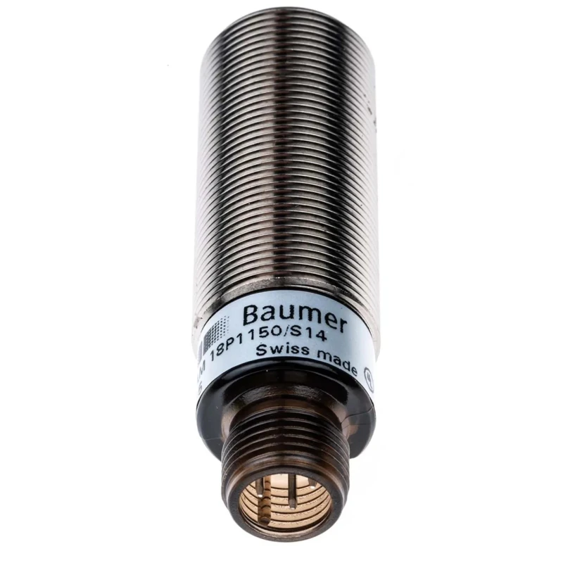 Baumer Diffuse Photoelectric Sensor, Barrel Style, Detection Range 60 mm to 430 mm, PNP Output, IP65 Rated FZAM 18P1150/S14