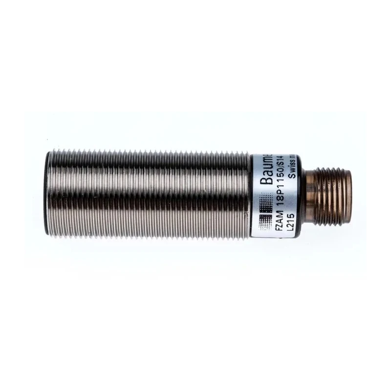 Baumer Diffuse Photoelectric Sensor, Barrel Style, Detection Range 60 mm to 430 mm, PNP Output, IP65 Rated FZAM 18P1150/S14