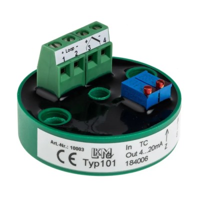 LKMelectronic Temperature Transmitter K Type Thermocouple Input 35V, 85°C Operating, -40°C Operating Temperature LKM 101/K1