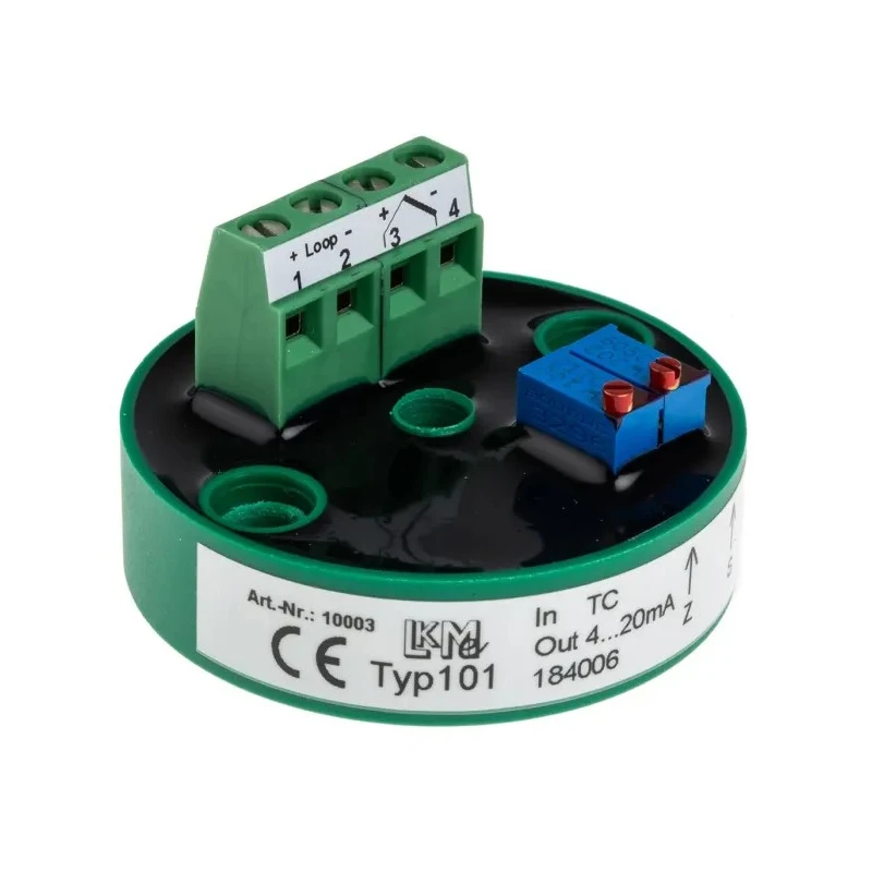 LKMelectronic Temperature Transmitter K Type Thermocouple Input 35V, 85°C Operating, -40°C Operating Temperature LKM 101/K1