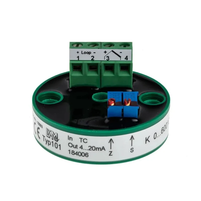 LKMelectronic Temperature Transmitter K Type Thermocouple Input 35V, 85°C Operating, -40°C Operating Temperature LKM 101/K1