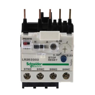 Schneider Electric LR2K Thermal Overload Relay 1 NO/1 NC 0.16A 0.23 A F.L.C 230mA Contact Rating 100 W 250 V DC LR2K0302