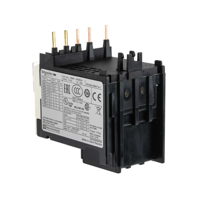 Schneider Electric LR2K Thermal Overload Relay 1 NO/1 NC 0.16A 0.23 A F.L.C 230mA Contact Rating 100 W 250 V DC LR2K0302