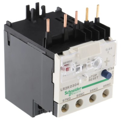 Schneider Electric LR2K Thermal Overload Relay 1 NO/1 NC 0.36 to 0.54 A Adjustable Current Range 100 W Power Rating LR2K0304