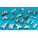 SMC Pneumatic Metric Polypropylene, Polybutylene Terephthalate, Brass Plug Fitting 4 mm Connection Size 1 MPa KQ2P-04
