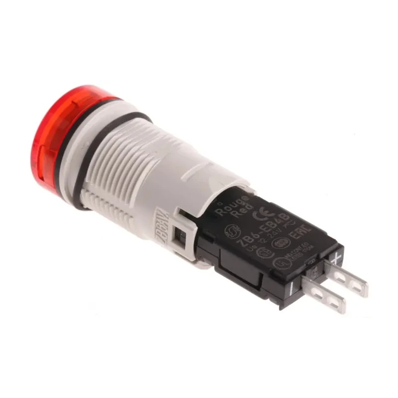 Schneider Electric Panel Mount Red LED Pilot Light Harmony XB6 16 mm Cutout 24V ac/dc IP65 Round XB6AV4BB