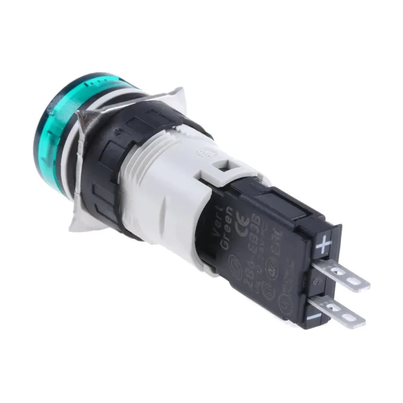 Schneider Electric Panel Mount Green LED Pilot Light Harmony XB6 16 mm Cutout 24V AC/DC IP65 Round XB6AV3BB