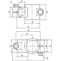 Rose+Krieger Connecting Component Cross Clamp M10 Thread, Compatible with Strut Profiles 30 mm and 50 mm, Tube 105030010200