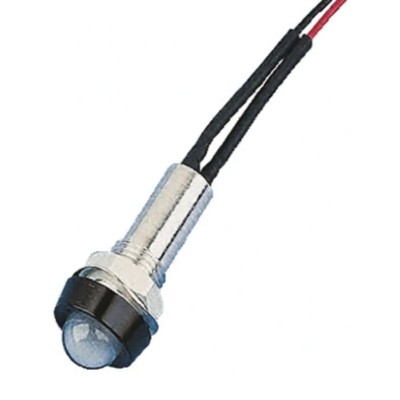 Oxley Blue Panel Mount Indicator 24V 15mA Lead Wire Termination IP67 Prominent Bezel STR/LH/8/24/FL30/BE