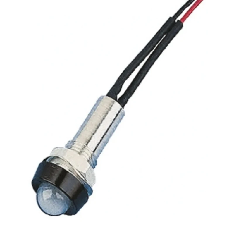 Oxley Blue Panel Mount Indicator 24V 15mA Lead Wire Termination IP67 Prominent Bezel STR/LH/8/24/FL30/BE
