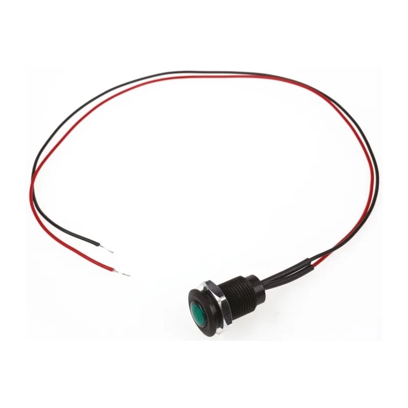 Oxley Green LED Panel Mount Indicator 24V AC, Flying Lead Termination, IP66, 10.2 mm Mount Hole OXL/CLH/100/24AC/FL30/GN