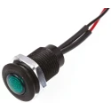 Oxley Green LED Panel Mount Indicator 24V AC, Flying Lead Termination, IP66, 10.2 mm Mount Hole OXL/CLH/100/24AC/FL30/GN