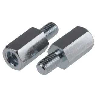 RS PRO M6 Steel Hex Standoff with 16 mm Body and 10 mm Stud Zinc Plated 603-514