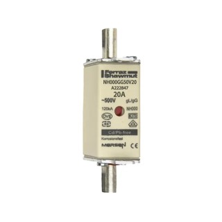Mersen 20A NH Fuse NH000 500V AC Electrical Ceramic NH Fuse NH000 NH000GG50V20/3