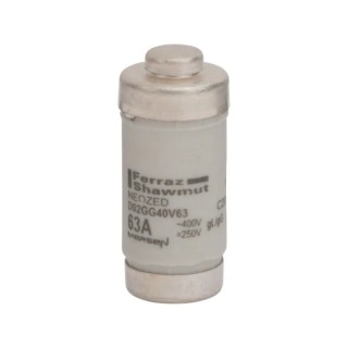 Mersen Neozed Fuse 63A, 400V AC, D02 Bottle Fuse, Ceramic Body, Breaking Capacity 50kA C201873 / D02GG40V63