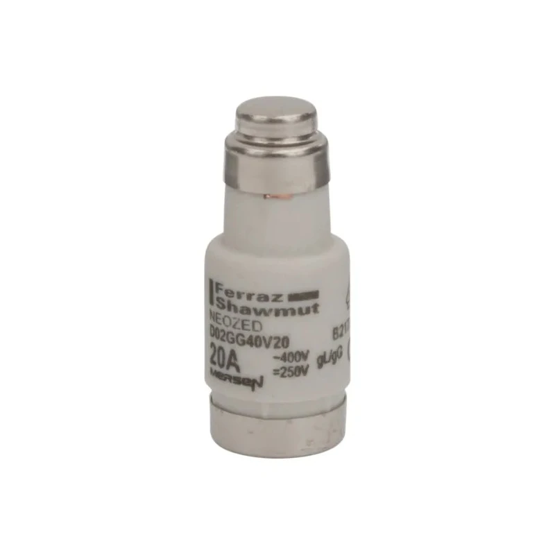 Mersen Neozed Fuse 20A 400V AC D02 Ceramic Body 50kA Breaking Capacity B217742 / D02GG40V20
