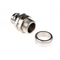 Adaptaflex Nickel Plated Brass Conduit Fitting 25 mm Nominal Size M25 Thread Silver IP54 Rated 7TCA296020R0198 SP25/M25/B