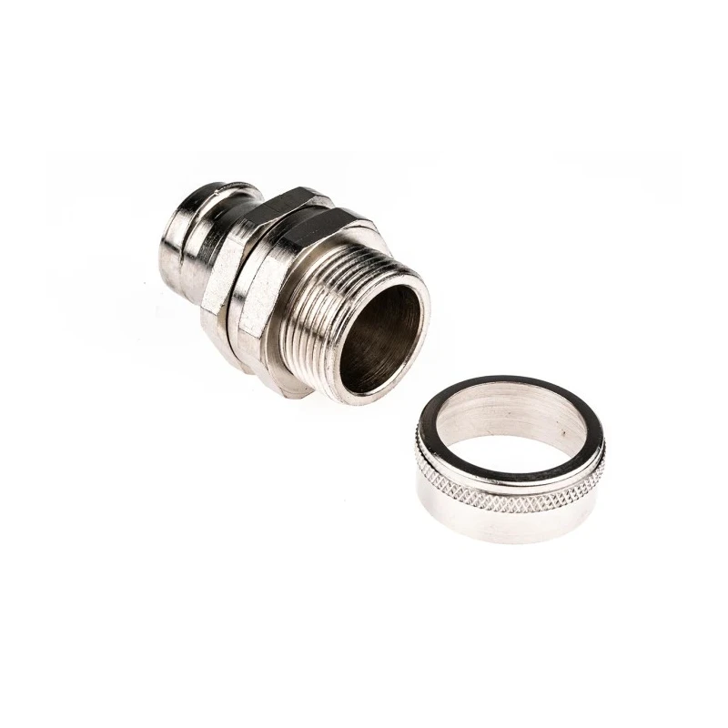 Adaptaflex Nickel Plated Brass Conduit Fitting 25 mm Nominal Size M25 Thread Silver IP54 Rated 7TCA296020R0198 SP25/M25/B