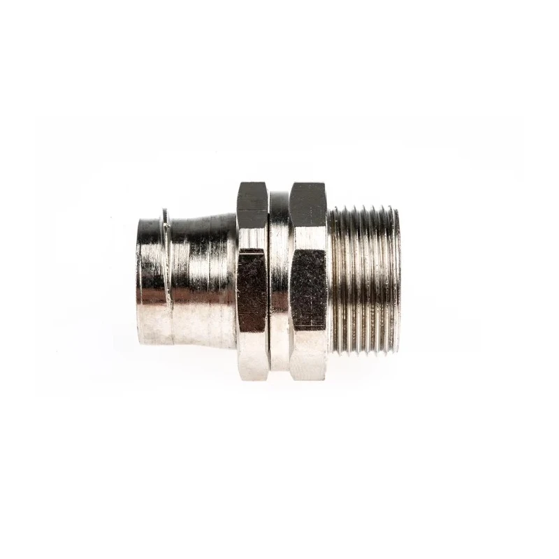 Adaptaflex Nickel Plated Brass Conduit Fitting 25 mm Nominal Size M25 Thread Silver IP54 Rated 7TCA296020R0198 SP25/M25/B