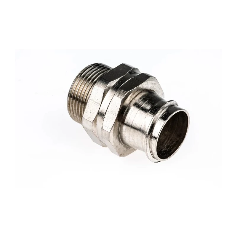 Adaptaflex Nickel Plated Brass Conduit Fitting 25 mm Nominal Size M25 Thread Silver IP54 Rated 7TCA296020R0198 SP25/M25/B