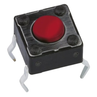 APEM Red Tactile Switch Button 0.8 mm, SPST 50mA 12 V dc PCB Mount DTS61RV
