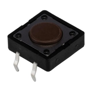 APEM Brown Tactile Switch Button 12 mm SPST Momentary Surface Mount 12 V dc 50 mA DTS21NV