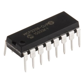 Microchip 8-Channel 12-bit Successive Approximation Register ADC 100ksps 16-Pin PDIP MCP3208-CI/P