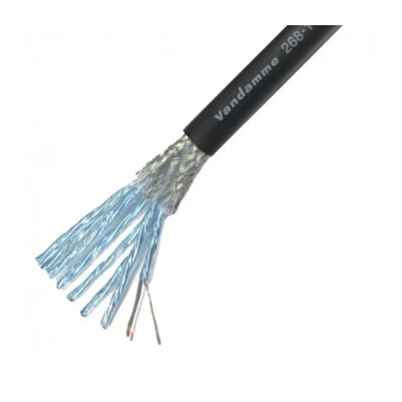 Van Damme Screened Audio Cable 12.3 mm OD, 25 m, Black, Polypropylene Jacket, Oxygen-Free Copper 268-108-000