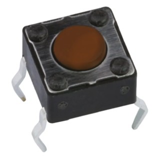 APEM Brown Tactile Switch Button 1.5 mm SPST 50mA 12 V DC Momentary PCB DTS62NV