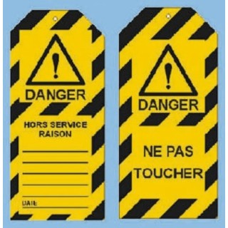 Brady Lockout Tag, Polyester, 75x160 mm, Pack of 10, TAG-F HORS SERVICE-75X160MM