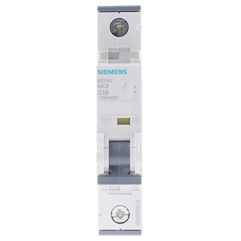 Merlin Gerin SENTRON Miniature Circuit Breaker, 1-Pole, 10A, Type C, 400V AC, 72V DC, 10 kA Breaking Capacity 5SY4110-7