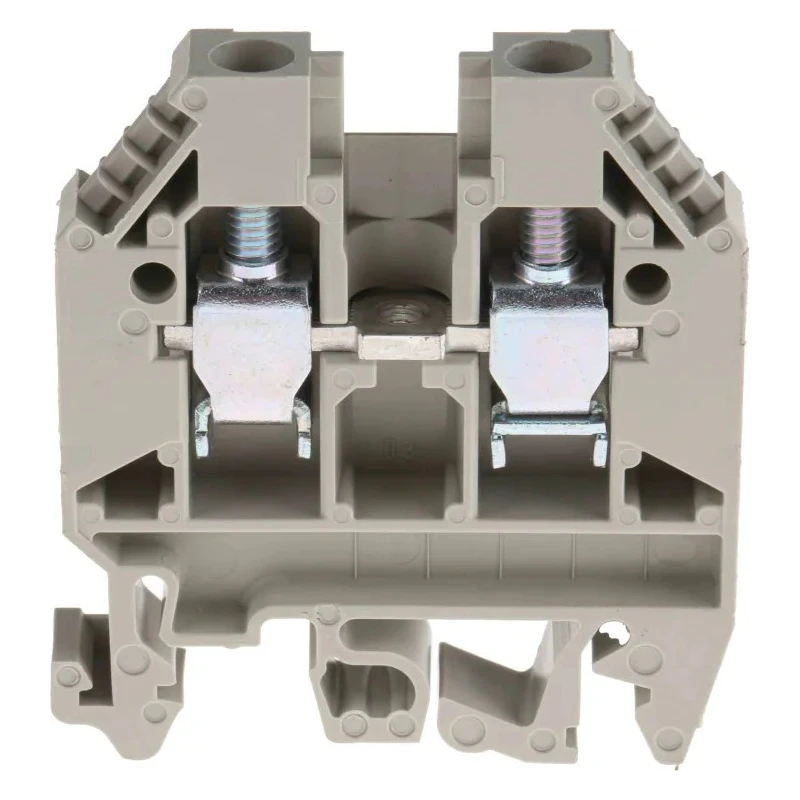 RS PRO Feed Through Terminal Block Grey, 6mm² Cable, 1-Level, Screw Termination, 41A Current, 1kV Voltage, ATEX 384-6972