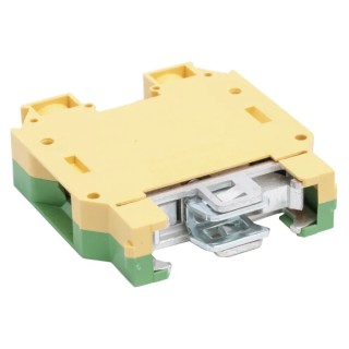 RS PRO 2-Way DIN Rail Earth Terminal Block, 35mm², 10AWG/2AWG Wire, Screw Termination, Nylon Housing, 800V, 125A 384-7048