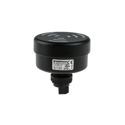 Werma Buzzer Wall 24V AC/DC, IP65 Dust-tight Polycarbonate Housing, 100 dB Sound Level, Pulse Tone, 8-Tone IP65