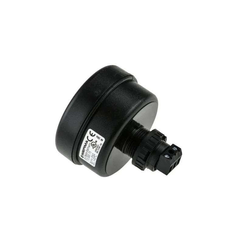 Werma Buzzer Wall 24V AC/DC, IP65 Dust-tight Polycarbonate Housing, 100 dB Sound Level, Pulse Tone, 8-Tone IP65