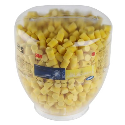 3M E.A.R Classic Series Yellow Disposable Ear Plugs 31 SNR Pack of 500 PD-01-001