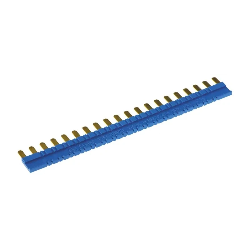 Finder Copper Jumper Link Busbar, Plastic, 93 Series, 6.2 mm Pitch, 6A Current Rating, Blue, Model 093.20